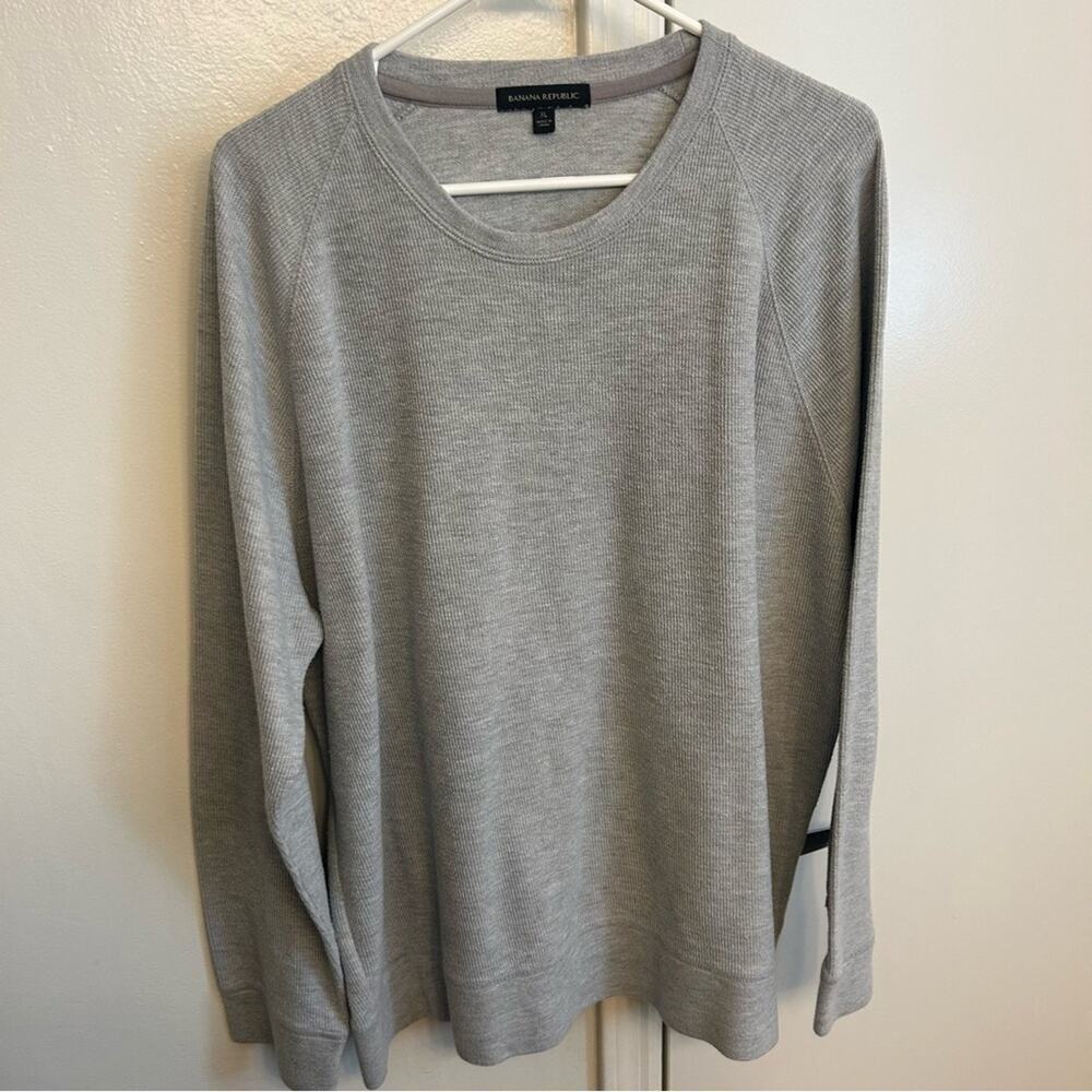 Banana Republic Gray Waffle Knit Sweater Men’s Size XL